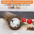 thumbnail image 4 of Yvake Wooden Salt and Pepper Grinder Set 8 Inch Manual Salt and Pepper Mill Adjustable Coarseness and Refillable Acacia Wood Pepper Grinder for your kitchen[Set of 2], 4 of 5