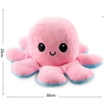 thumbnail image 5 of Pulpo gigante reversible de 50 cm. Juguete de peluche reversible de pulpo feliz y triste. ¡Muestra tu estado de ánimo sin decir una palabra! Rosa y azul claro, rosa, 5 of 5