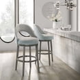thumbnail image 5 of XDECO Swivel Bar Stools Set of 2, Velvet Upholstered bar Chairs, Barstools Counter Height with Back and Footrest for for Bar, Kitchen Island, Dining Room,Grey, 5 of 7