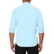 thumbnail image 3 of Camisa de hombre de inspiración chic, con cuello puntiagudo, de manga larga, botón, color sólido, camisa de vestir de negocios, M, azul claro, 3 of 5