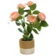 thumbnail image 1 of Flor artificial de cinco cabezas, pequeña rosa de té, planta bonsái, decoración creativa del hogar con flores artificiales, 1 of 6