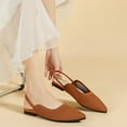 thumbnail image 2 of Nrmvnmi Women's Knit Dress Shoes Flats Slingbacks Comfort Walking Work Shoes Brown Mothers Day Gifts, 2 of 4