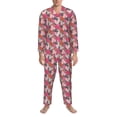 thumbnail image 3 of Fuzoiu Hearts for Valentines day Print Men's Long-Sleeved Pajama,Lounge Button Down Nightwear,Mens Notch Collar Pajama Set-Large, 3 of 7