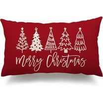 Christmas Pillow Covers 12x20 Inch Christmas Tree Merry Christmas Decorative Red Throw Pillows Winter Christmas Decor for Home Couch 143B