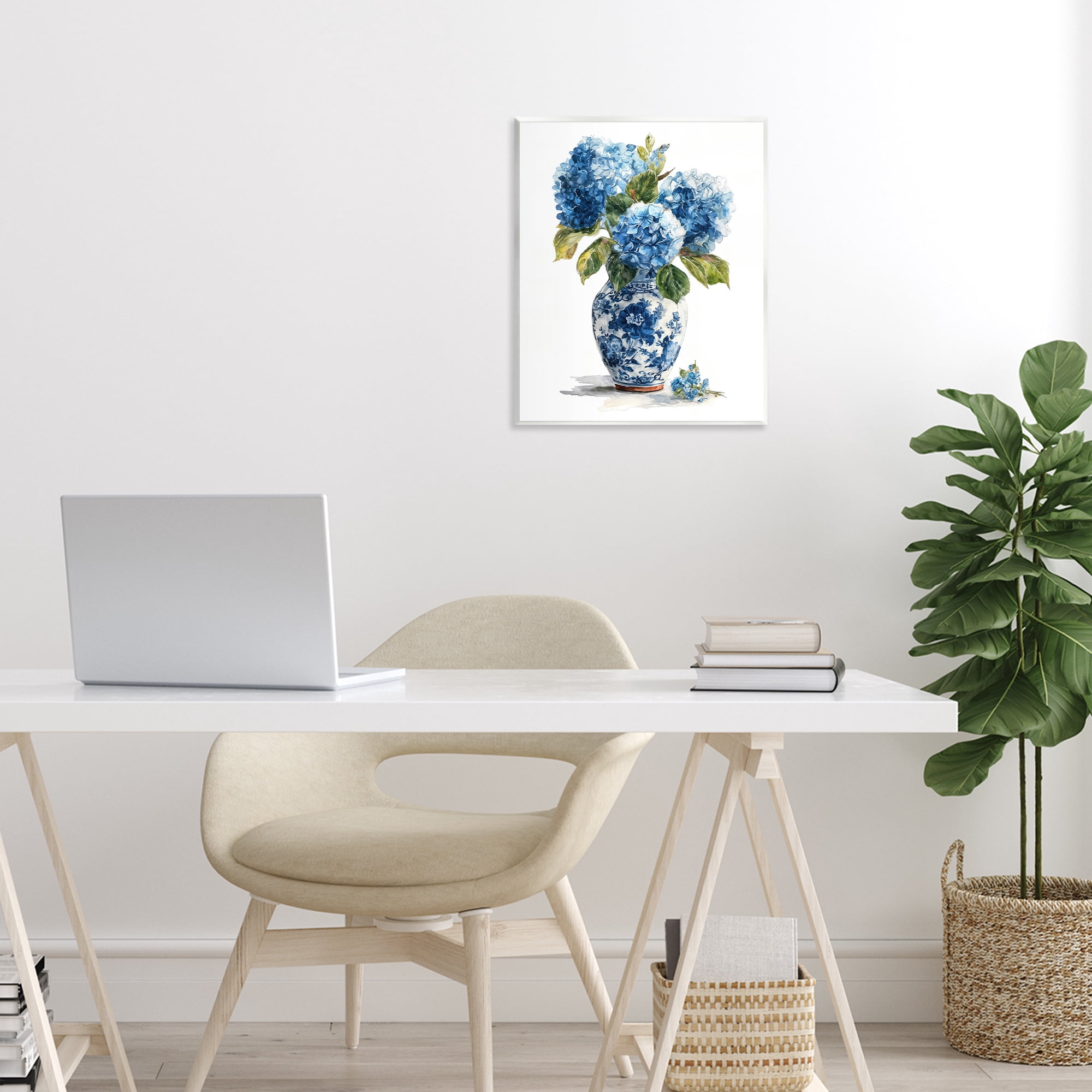 Stupell Industries Porcelain Vase with Hydrangea Bouquet Wall Plaque Art, design by Imagine It Images