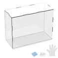 thumbnail image 1 of Caja de exhibición de acrílico de 1 paquete, 9.8x3.9x7.9 pulgadas/25x10x20cm Caja de exhibición clara de acrílico con base de madera negra [Blanco, Transparente], 1 of 6