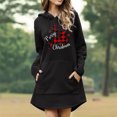 thumbnail image 2 of Womens Christmas Casual Solid Color Printing Pullover Hooded Pocket Long Sleeve Dress Sweatshirts, 2 of 6