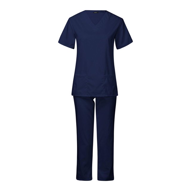 Nursing Set Short-Sleeve Lab Tunic Healthcare Suit Care Worker Navy blue S