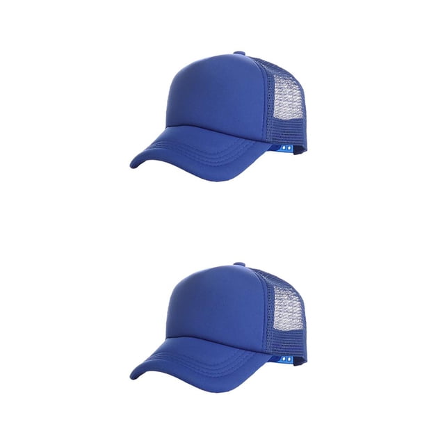 Qarigey Gorra de béisbol Protección solar Niños Niñas Viseras Gorras Sombrero casual Ajustable Viajes al aire libre Hip Hop Sombreros Azul Azul oscuro 2piezas
