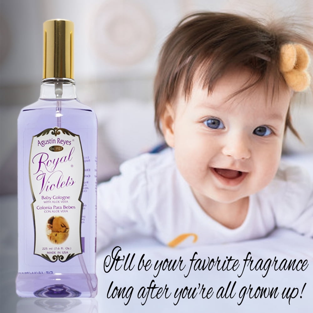 Royal Violets Baby Cologne. Clean, Mild and Long Lasting Fragrance with Aloe Vera. 7.6 fl oz / 225 ml. Pack of 3