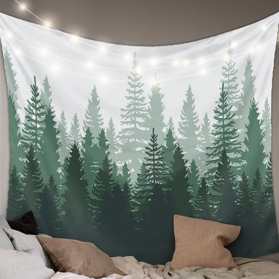 Green Ombre Large Tapestry for Bedroom Wall Hanging Tapestry,Primeval Forest Modern Abstract Art Aesthetics Ceiling Backdrop Tapestries Poster Blanket Wall Decor for Teens Room Living Room 86" x 104"