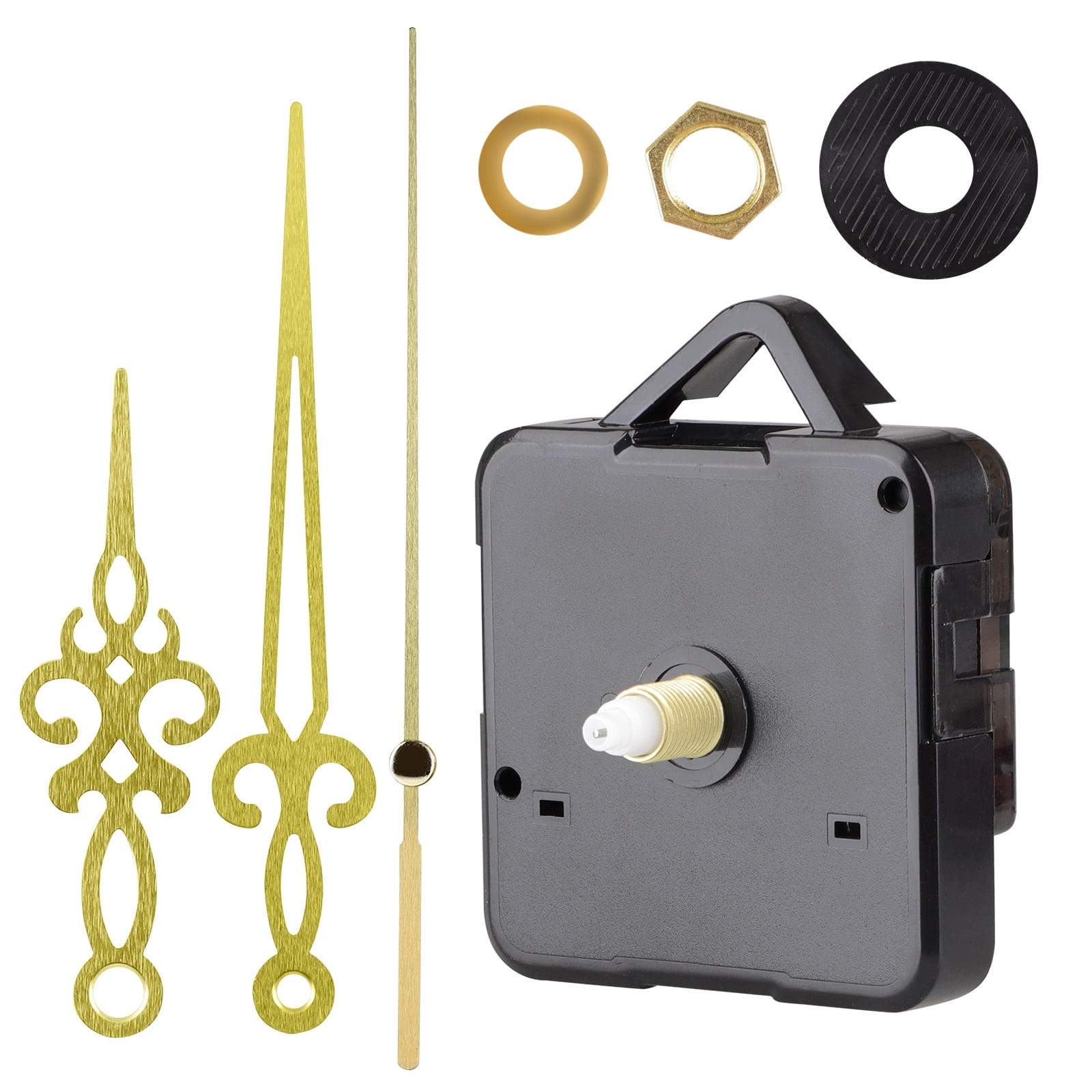 Quartz Wall Silent Clock Movement Mechanism Spindle Gold Hands Kit Tool DIY Set 