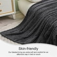thumbnail image 2 of Large Flannel Fleece  Blanket Dark Grey - Twin, 2 of 5