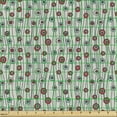 thumbnail image 2 of Geometric Fabric by the Yard, Vertical Lines Stripes with Circular Shapes Funky Faded Colors, Upholstery Fabric for Dining Chairs Home Decor Accents, Brown Cream Seafoam by Ambesonne, 2 of 5