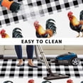thumbnail image 5 of Black White Plaid Rooster Outdoor Rug for Patio/Deck/Porch, Non-Slip Large Area Rug 4 x 6 Ft, Vintage Farmhouse Checkered Indoor Outdoor Rugs Washable Area Rugs, Reversible Camping Rug Carpet Runner, 5 of 8