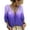 Dark Purple, variant on Women's Polka Dot Top 3/4 Sleeve V Neck Peasant Top Abstract Geometric Print Drawstring Ruffle 3/4 Sleeve Summer Casual Flowy Tops