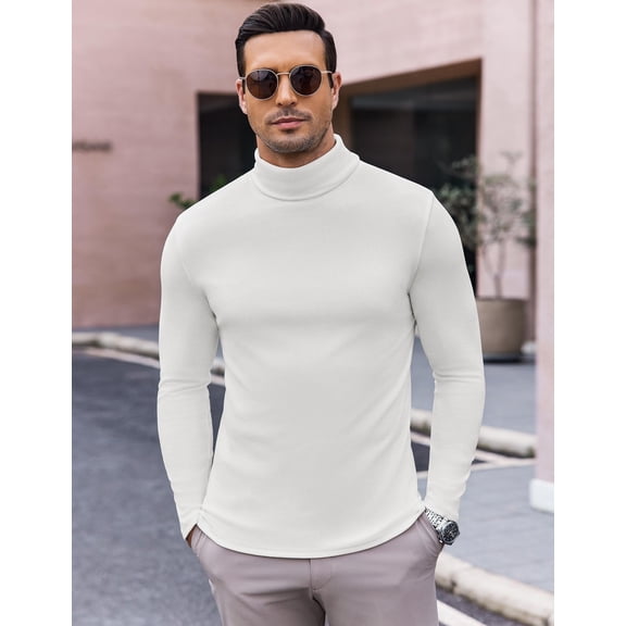 Ekouaer Men's Turtleneck Long Sleeve Turtle Neck Shirts Basic Lightweight Undershirt Thermal Pullover Sweater