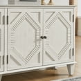 thumbnail image 6 of 65 Inch Sideboard Buffet Cabinet with Storage, Mid Century Modern Accent Cabinet with Adjustable Shelf and Foot Pad, Wooden Coffee Bar Table for Dining Room, Kitchen, Living Room, White, 6 of 9