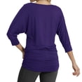 thumbnail image 3 of Blusa para Mujer Manga 3/4 con Drapeado y Fruncido Lateral Grande, 3 of 5