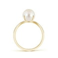 thumbnail image 2 of ANGARA Freshwater Cultured Pearl and Diamond Split Shank Ring in 14K Yellow Gold for Women | June Birthstone, Birthday, Anniversary, Jewelry Gift for Women | Pearl Ring, 2 of 8