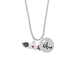 thumbnail image 2 of Delight Jewelry Silvertone Enamel Nurse Hat with Wings Silvertone Script Initial Disc - K - Charm Necklace, 20"+3", 2 of 4