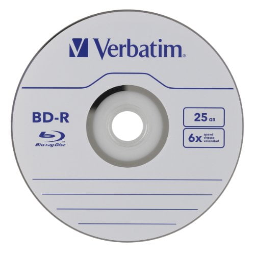 Verbatim 25 GB 6x Bluray Single Layer Recordable Disc BDR, 25Disc