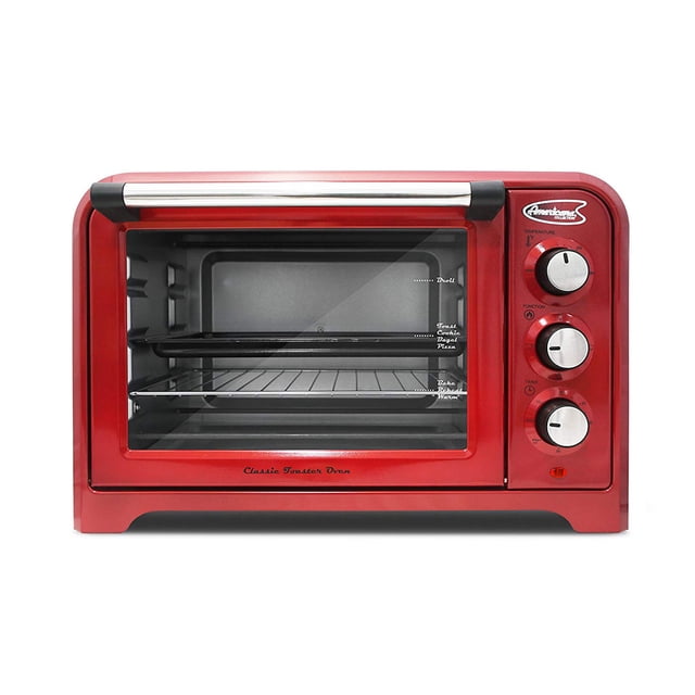 Maximatic Americana ERO-2600R 1400 Watt Extra Large Kitchen Toaster Oven, Red