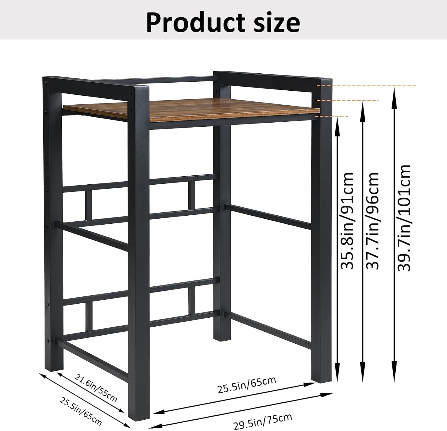 Washer Dryer Stacking Rack, 3 Height Adjustable Laundry Shelf, 300KG Load Capacity, Black Storage Organizer for Bathroom