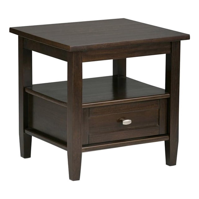 Atlin Designs Table d'Appoint de Style Transitionnel en Bois, Brun Tabac