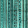 thumbnail image 1 of Ahgly Company Indoor Square Solid Turquoise Blue Modern Area Rugs, 7' Square, 1 of 4