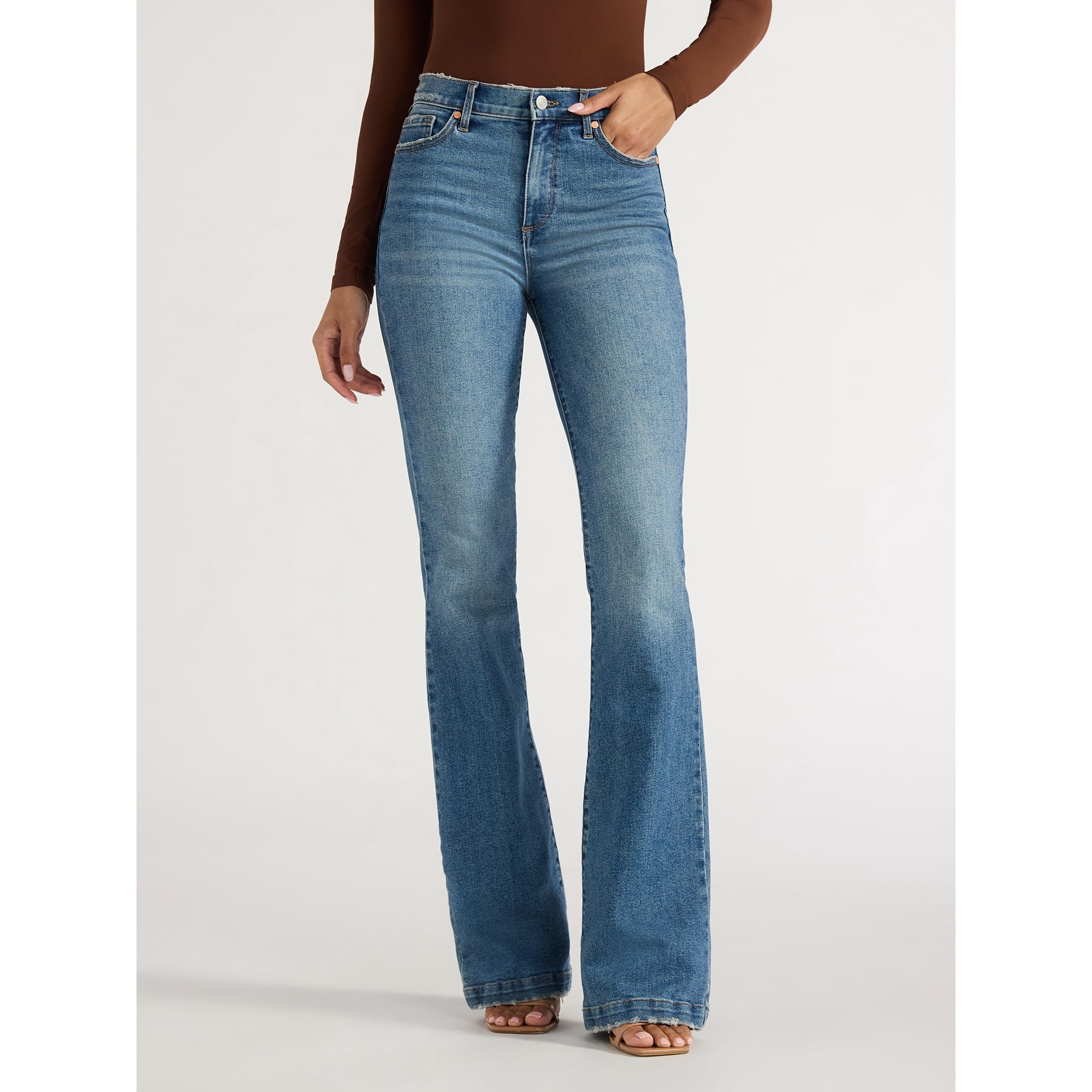 Sofia by Sofia Vergara Women's and Women's Plus Melisa Flare High Rise Jeans, 30.5", 32.5" and 34.5" Inseams, Sizes 0-28