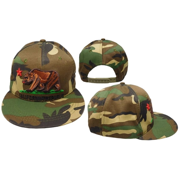 California Republic Brown Bear Camouflage Camo Adjustable Embroidered Cap Hat