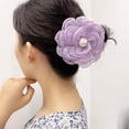 thumbnail image 4 of Lady Camellia Flower Brooch Pin for Women Girls Elegant Fabric Shell Pearl Hat and Hair Clips Brooches Lapel Pins Cocktail Tea Party Costume Dress Accessories Wedding Holiday Jewelry Gift, 4 of 11