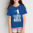 thumbnail image 2 of Floss Like A Boss - Flossin Dance Funny Emote Youth T Shirt - Medium - Royal, 2 of 6