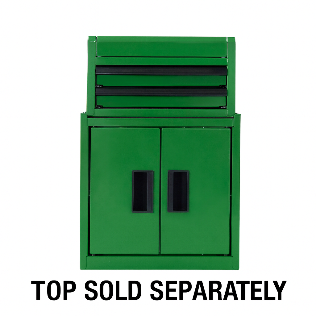 Hyper Tough Mini Tool Cabinet, 11.6-inch Steel Storage, Green, Double Doors, Non-Slip Top Mat