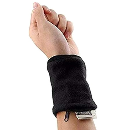 

Wrist Pouch Zipper Wrist Pouch Wristband Sweatband Wrist Wallet for Keys Money Cards Running Fitness Cycling Walking Black