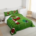 thumbnail image 3 of Homewish Cartoon Monogrammed P Bedding Comforter Set, Green Brown Football Rugby Twin Comforter Sets, Teens Kids Boys Girls Reversible Bedding Set, Microfiber Bedroom Decor, 2pcs, 3 of 8