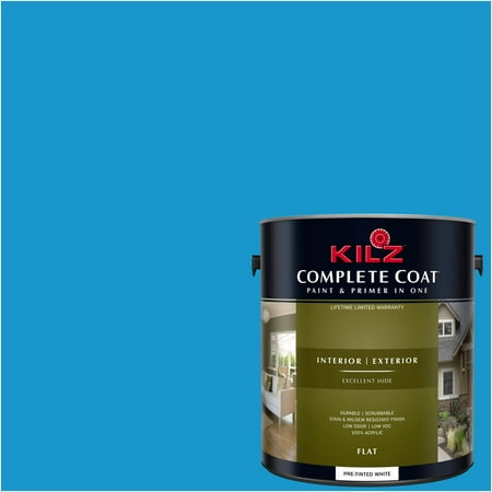 - KILZ COMPLETE COAT Interior/Exterior Paint & Primer in One #RD280-02 Hero Blue