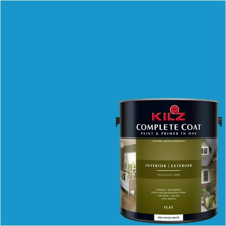 Hero Blue, KILZ COMPLETE COAT Interior/Exterior Paint & Primer in One, (Best Primer For Walls After Wallpaper)