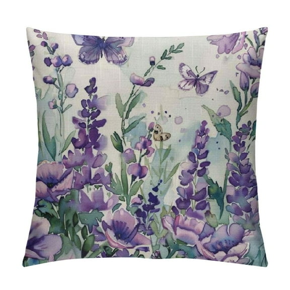 Shiartex Home Sweet Home Lavender Purple Throw Pillow Covers, Spring Summer Seasonal Decorations for Home๏ผMulti-Size