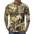 thumbnail image 3 of Realistic Camo Quarter Zip Pullover for Men, Long Sleeve Hunting Fishing Jersey with Moisture Wicking Quick Dry Fabric - Lightweight Outdoor Athletic Performance Tops Bronze L, 3 of 6