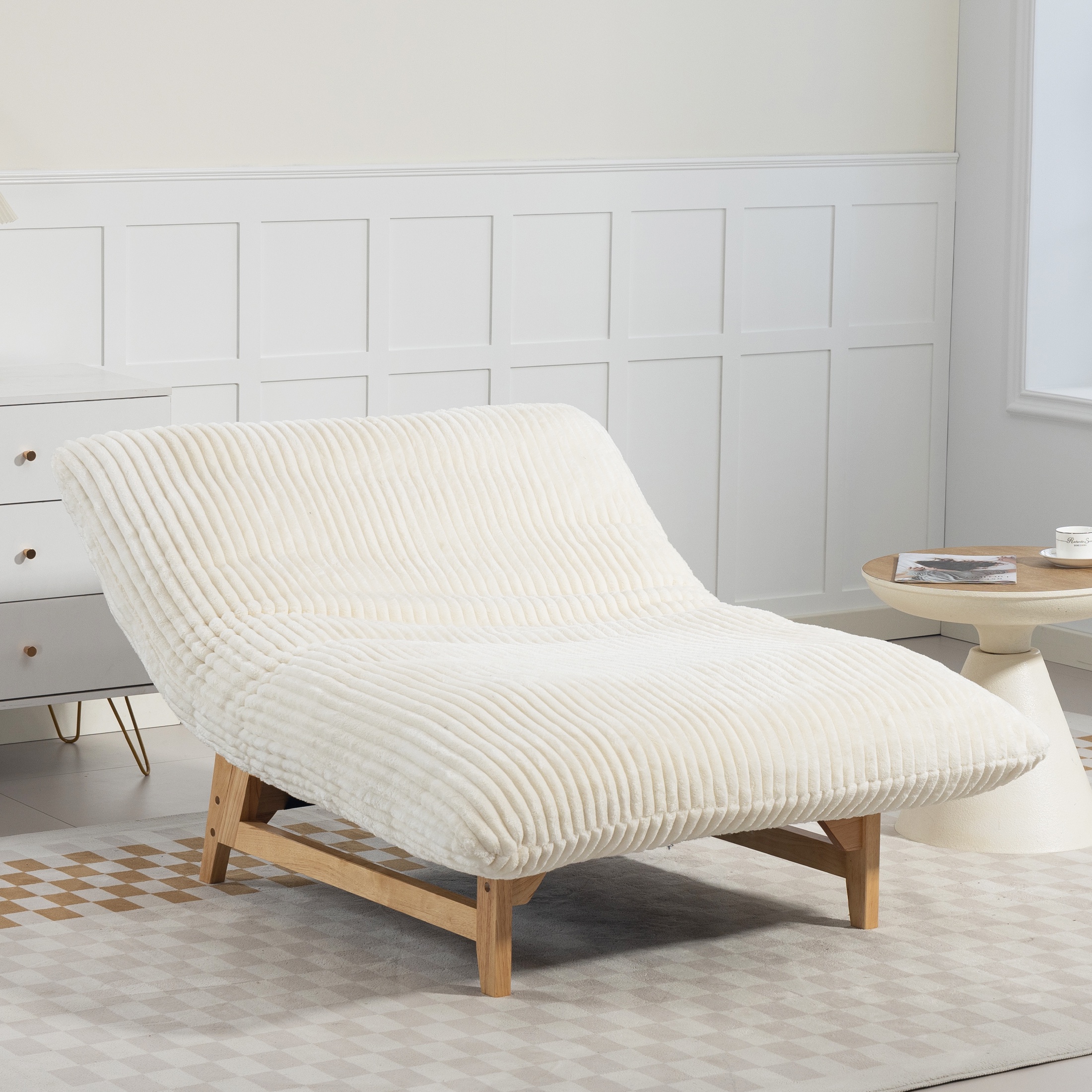 PORKISS Bean Bag Chair for Adults, Comfy Sofa Bean Bag Couch Lounge Soft Corduroy Material Furniture Gift High-Quality Lazy Sofa, Casual Single Sofa, Off White