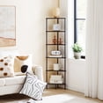 thumbnail image 2 of Industrial 6-Tier Corner Bookshelf – Stylish Black Metal Frame Corner Shelf Stand for Books, Plants, and Small Space Storage – Perfect for Living Room Display, 2 of 13