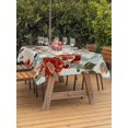 thumbnail image 3 of Outdoor Tablecloth with Umbrella Hole for Patio/Picnic/Party/Camping, Japanese Style Waterproof Table Cloth Rectangle Table Cover Washable, Country Vintage Blossom Peony Birds (52"x 70"), 3 of 8