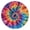 Colorful Rainbow Tie, variant on Blue Tie Dye Spiral Pattern Round Fitted Tablecloth with Elastic Edge,Dining Table Cover Waterproof,Outdoor Round Tablecloth for Camping,Dining,Indoor and Outdoor