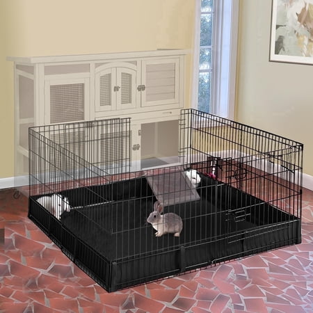Aivituvin Pet Playpen Rabbit Playpen Indoor Small Animal Rabbit Run Extension Guinea Pig Cage with Waterproof Floor Liner