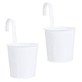 thumbnail image 2 of Eease 2 Metal Hanging Flower Pots for Railing Fence - White, 2 of 7