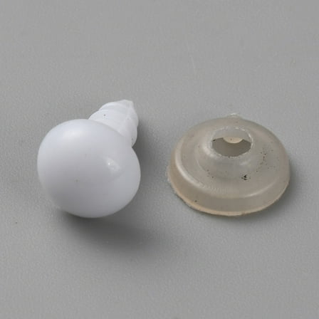 100 set Plastic Safety Eyes with Gasket Half Round Craft Eyes for Crochet Toy and Stuffed Animals White 14.5x9.7mm