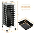 thumbnail image 5 of Alden Design 10 Drawer Rolling Storage Cart Organizer with Lockable Wheels, Black, 5 of 10
