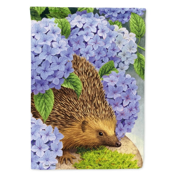 Carolines Treasures ASA2001GF Hedgehog and Hydrangea Flag Garden Size  Small multicolor
